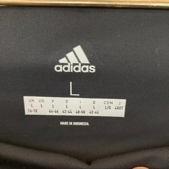 ADIDAS Sz L  Tre-Foil Logo Medium Compression Workout Leggings - Picture 2 of 5